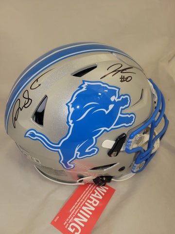 JAHMYR GIBBS & DAVID MONTGOMERY SIGNED DETROIT LIONS SPEEDFLEX HELMET FANATICS