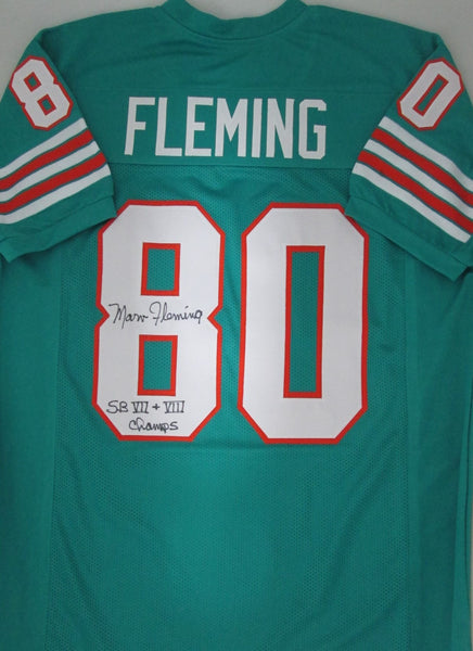 Dolphins MARV FLEMING Signed Custom Replica Jersey AUTO w/ "SB VII VIII Champs