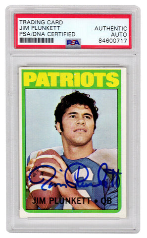 Jim Plunkett Autographed Patriots 1972 Topps Rookie Card #65 - (PSA/DNA)