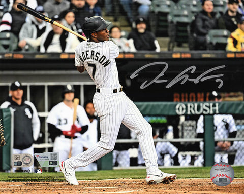 Tim Anderson Signed White Sox Swinging Action White Jersey - (Fanatics COA)