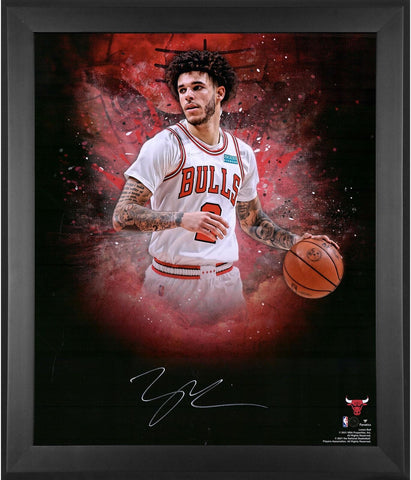 Lonzo Ball Chicago Bulls Framed Signed 20x24 In-Focus Photo