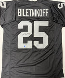 Oakland Raiders HOFer FRED BILETNIKOFF Signed Custom Replica Black Jersey - BAS