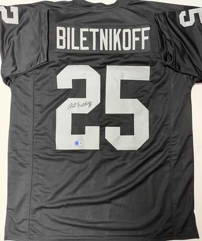 Oakland Raiders HOFer FRED BILETNIKOFF Signed Custom Replica Black Jersey - BAS
