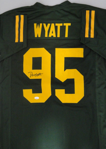 Packers DEVONTE WYATT Signed Custom Replica 1950's Throwback Jersey AUTO - JSA