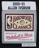 76ers Allen Iverson Authentic Signed Black M&N HWC Swingman Jersey BAS Witnessed