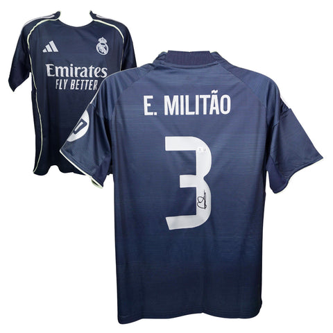 Eder Militao Signed Real Madrid FC Away Soccer Jersey #3 with Beckett Witness