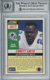 Emmitt Smith Autographed 1990 Score #101T Rookie Card HOF Beckett Slab 37610