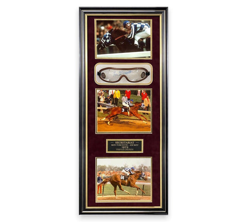 Ron Turcotte Signed Autographed Secretariat Goggles Framed to 13x32 NEP
