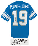 Donovan Peoples-Jones Signed Blue Custom Football Jersey - (SCHWARTZ COA)(LIONS)