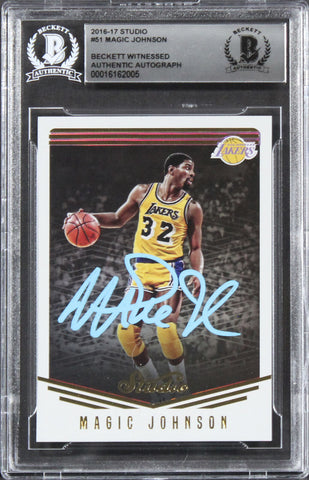 Lakers Magic Johnson Authentic Signed 2016 Studio #51 Card BAS Slabbed