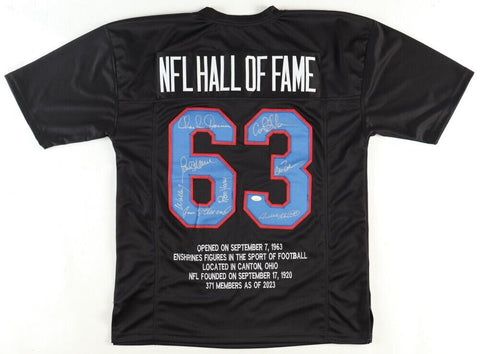 NFL Hall of Famers Jersey Signed By (8) with Ron Yary, Carl Eller, Walter Jones+
