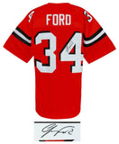 Jerome Ford (BROWNS) Signed Orange Custom Football Jersey -(SCHWARTZ COA)