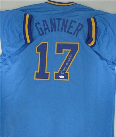 Brewers JIM GANTNER #17 Signed Custom Powder Blue Jersey AUTO - JSA