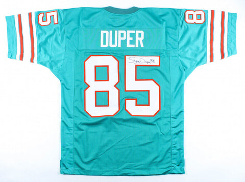 Mark "Super" Duper Signed Miami Dolphins Teal Jersey (JSA) 3xPro Bowl W.R.