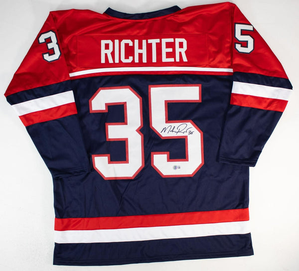 Mike Richter Signed Team USA Jersey (Beckett) 1994 Stanley Cup Champ Goaltender