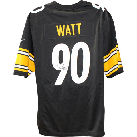 TJ Watt Autographed Pittsburgh Steelers Nike Black Sz XL Jersey Beckett 50962