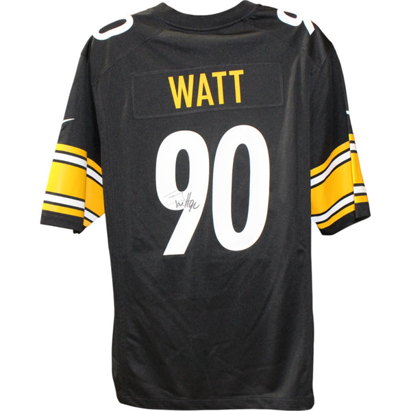 TJ Watt Autographed Pittsburgh Steelers Nike Black Sz XL Jersey Beckett 50962