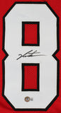 Georgia Jalen Carter Authentic Signed Red Pro Style Jersey BAS Witness