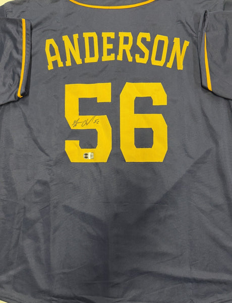 GRANT ANDERSON Signed Custom Replica Brewers Navy Jersey AUTO - BAS
