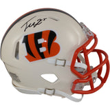 Tee Higgins Autographed Cincinnati Bengals Retro Mini Helmet Beckett WIT 57925