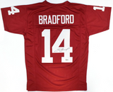 Sam Bradford Autographed Crimson College Style Jersey - Beckett W Hologram