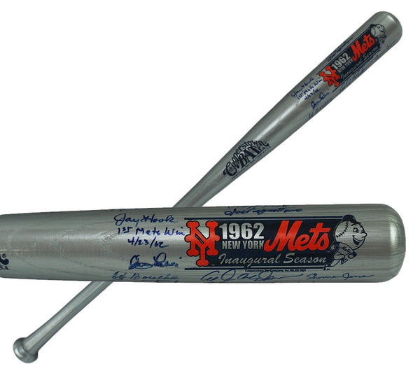 Jay Hook Kranepool Landrith Multi-Signed New York Mets '62 Inaguaral Season Bat