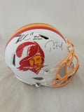 TOM BRADY AND MIKE EVANS SIGNED TB BUCCANEERS THROWBACK SPEED AUTHENTIC FAN/BAS