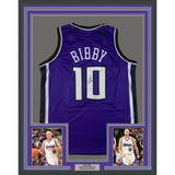 Framed Autographed/Signed Mike Bibby 33x42 Sacramento Purple Jersey Steiner COA