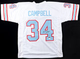Earl Campbell Signed Houston Oilers White Jersey (JSA COA) HOF 1991 Running Back