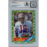 Joe Montana Autographed/Signed 1986 Topps #156 Slab Trading Card Beckett 49897