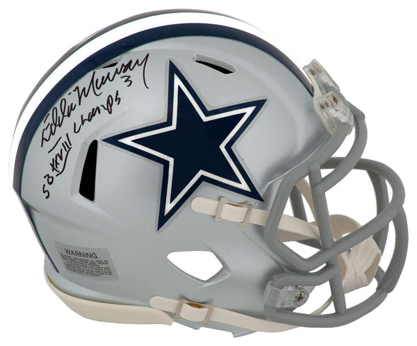 Eddie Murray Signed Cowboys Riddell Speed Mini Helmet w/SB Champs (SCHWARTZ COA)