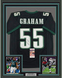 Framed Autographed/Signed Brandon Graham 33x42 Philadelphia Black Jersey JSA COA