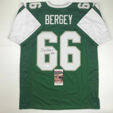 Autographed/Signed BILL BERGEY Philadelphia Green Football Jersey JSA COA Auto