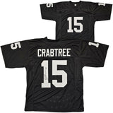OAKLAND RAIDERS MICHAEL CRABTREE AUTOGRAPHED BLACK JERSEY BECKETT WITNESS 215669