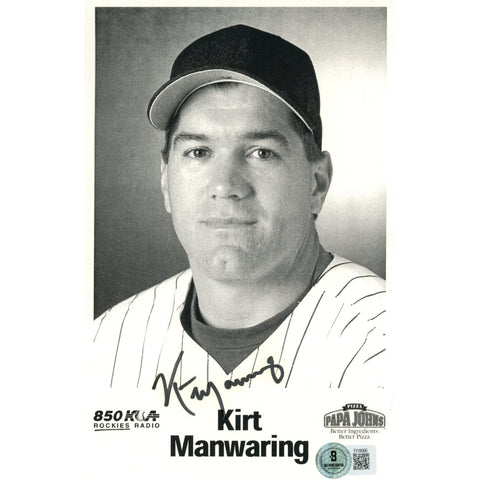 Kirt Manwaring Autographed/Signed Colorado Rockies 5.5x8.5 Beckett 59255