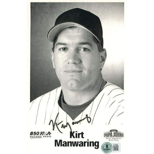 Kirt Manwaring Autographed/Signed Colorado Rockies 5.5x8.5 Beckett 59255