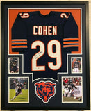 FRAMED CHICAGO BEARS TARIK COHEN AUTOGRAPHED SIGNED JERSEY BECKETT COA