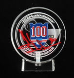 Henrik Lundqvist Signed New York Rangers 100th Anniversary Crystal Puck Fanatics
