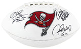 Bucs (3) Sapp, Barber & Alstott Signed White Panel Logo Football W/ Case BAS Wit