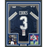 Framed Autographed/Signed Brandin Cooks 33x42 Dallas Blue Jersey JSA COA
