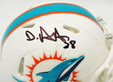 DE'VON ACHANE AUTOGRAPHED DOLPHINS WHITE MINI HELMET BECKETT WITNESS 235091