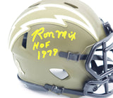 RON MIX AUTOGRAPHED CHARGERS SALUTE TO SERVICE MINI HELMET HOF BECKETT 230075