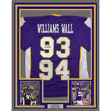 Framed Autographed/Signed Kevin Williams Wall 35x39 Purple Jersey JSA COA