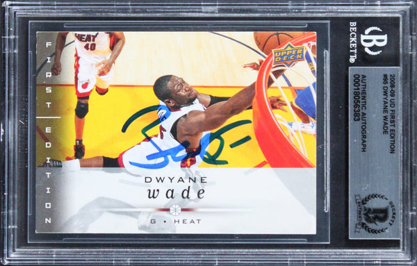 Heat Dwyane Wade Authentic Signed 2008 UD Firsts Edition #95 Card BAS Slabbed