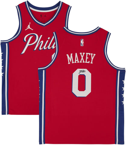 Tyrese Maxey Philadelphia 76ers Signed Jordan Brand 2020-21 Red Statement Jersey