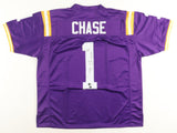Ja Marr Chase Signed LSU Tigers Jersey (Beckett) 2020 National Champs Receiver