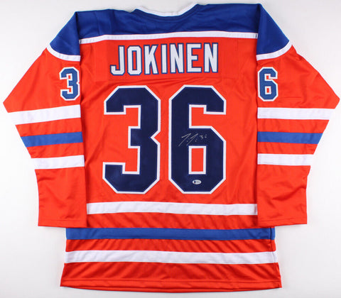 Jussi Jokinen Signed Oilers Jersey (Beckett COA) Playing career 2001-present