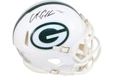Matthew Golden Autographed Green Bay Packers 24 Alt Mini Helmet Beckett 51646