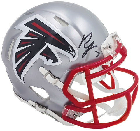 BIJAN ROBINSON AUTOGRAPHED FALCONS FLASH GRAY MINI HELMET BECKETT WITNESS 221145