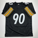 Autographed/Signed TJ T.J. Watt Pittsburgh Black Football Jersey Beckett BAS COA